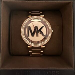 Michael Kors Parker Rose Gold-Tone Logo Watch MK5865